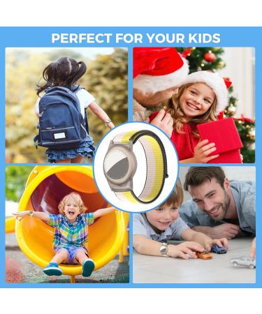 Dingfeiyu Airtag Wristband - Waterproof Adjustable Bracelet for Kids & Adults | Anti-Lost Nylon Band for Apple Airtag - Oatmeal - Buy Online on GoSupps.com