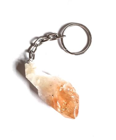 Citrine Point Keyring - Healing Stone - Happiness Prosperity Creativity Protection Strength Confidence Energy Success - Citrine Stone Keyring