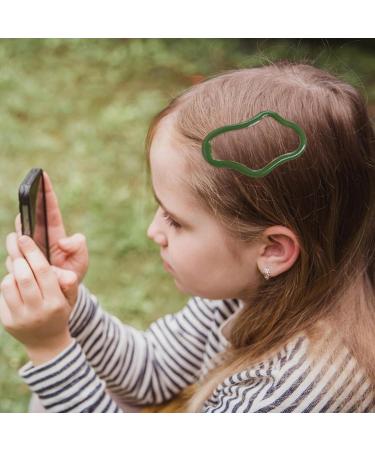 Snap Barrettes Cloud-Shape Minimalist Hairpin | Metal Cloud-Shape Hollow 2.8 Inches for Favor Photo Prop Hair Accessories for Women Girls Green - Buy Online on GoSupps.com