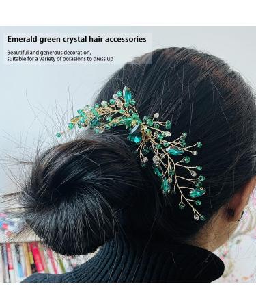 Hicollie Bridal Hair Comb Wedding Hair Clips Womens Hair Accessories Green Hair Accessories Green Crystal Hair Vine Comb Wedding Hair Accessory for Bride Bridesmaid Girls - Buy Online on GoSupps.com
