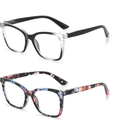 Areyeth Oversized Square Reading Glasses for Women - Blue Light Blocking Flexible Spring Hinge Multicolor & Black (1.0) - International Shipping Available - Buy Online on GoSupps.com