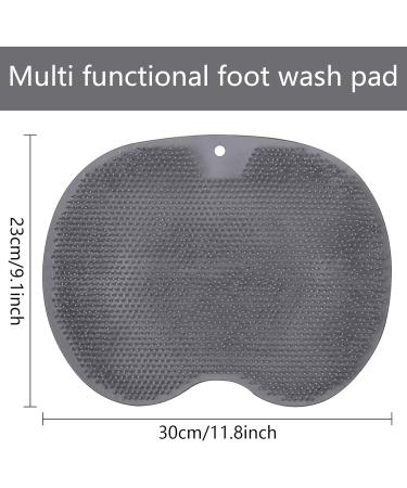 Foot Brush for Shower | Non-Slip Silicone Massage Pad & Laundry Massager | Relieve Tired Feet - Gray - Buy Online on GoSupps.com