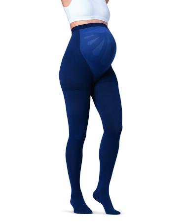 Jobst pregnancy tights opaque compression stockings closed toe area 15-20 mmHg support for legs during pregnancy S navy