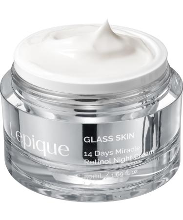 GLASS SKIN 14Days Miracle Retinol Night Cream 1.69oz - Korean Skincare Retinol Serum for Face and Neck - Collagen Centella - Anti aging Skin Cream Moisturizer Face Cream