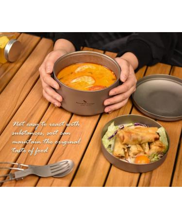 Boundless Voyage Titanium Canteen Mess Kit with Lid - Portable Outdoor Camping Bowl - Buy Online on GoSupps.com
