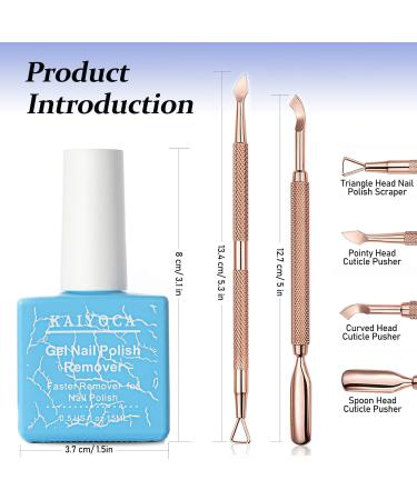KAIYOCA Gel Nail Polish Remover 15ml with Cuticle Pusher and Nail Polish Scraper Professional Gel Remover for Nails Non-Irritating Easily & Quickly Nail Polish Remove in 3-5 Minutes 15ml kit- A - Buy Online on GoSupps.com