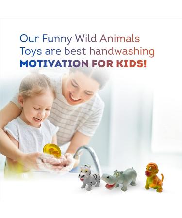 Kids Relaxcation Soap Set with Funny Animals Toys Inside - Lemon, Strawberry, Green Apple, and Rose scents - Moisturizing Children's Skin - Handmade in USA - Collect All 12 Wild Animals Toys - Buy Online on GoSupps.com