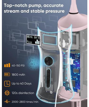 MySmile LP221 Cordless UVC Sterilizable Teeth Water Flosser - 335ml Portable with OLED Display 4 Modes 8 Tips & Storage Bag - Ideal for Home & Travel - Buy Online on GoSupps.com