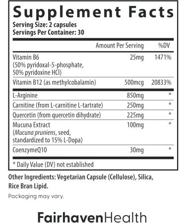 Fairhaven Health MotilityBoost for Men - Prenatal Male Fertility Supplement for Motility Strength - Pre-Conception for Him Includes L-Carnitine, Vitamin B12, B6, CoQ10 and Quercetin - 60 Capsules - Buy Online on GoSupps.com