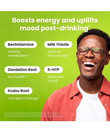 NoMoreDrinks Anti Alcohol Craving Supplement | Liver Detox & Combat Cravings | Energy Support Alcohol Replacement Drink | Organic Milk Thistle Supplement & Dandelion Root & 5HTP | (10) Energy Pills - Buy Online on GoSupps.com