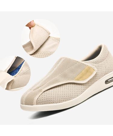 ALASON Diabetic Orthopaedic Shoes for Men - Extra Wide Comfort Sneakers for Swollen Feet, Arthritis, Edema - Beige Size 41 - Buy Online on GoSupps.com
