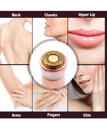 Facial Hair Remover & Eyebrow Trimmer for Women 2 in 1 Rechargeable Facial Epilators and Eyebrow Razor with LED Light Waterproof Painless Shaver for Lips Nose Face Body Peach Fuzz (Rose Gold) - Buy Online on GoSupps.com