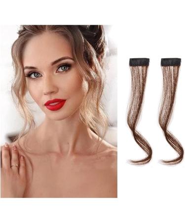 Bangs Hair Clip 2Pcs/set Synthetic Hair Bangs Clip in Front Side Bangs Wavy Curly Hair Extensions 30/35CM Long Natural Dragon beard Bangs Hairpiece for Women Bangs Clip in Hair (Color : 30cm Light Br 30cm Light Brown - Buy Online on GoSupps.com