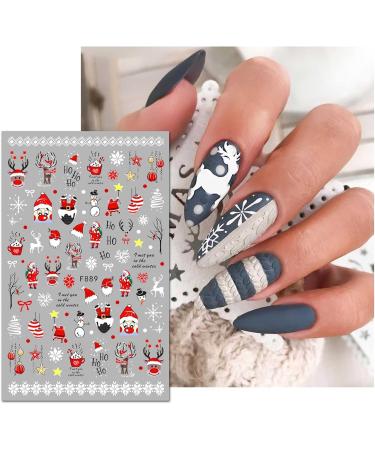 JMEOWIO 10 Sheets Christmas Nail Art Stickers Decals Self-Adhesive Snowflake Xmas Winter Holiday Cute Nail Supplies Nail Art Design Decoration Accessories - Buy Online on GoSupps.com
