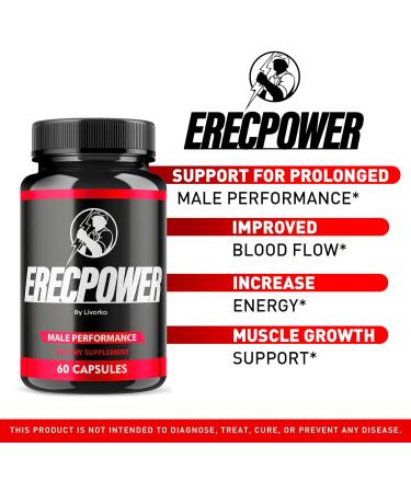 (3 Pack) Erecpower for Men Supplement Capsules Erecpower Piills All Natural Ingredients Erecpower Original Advanced Formula Erecpower Vitamin Support Ericpower Reviews 180 Capsules for 3 Months - Buy Online on GoSupps.com