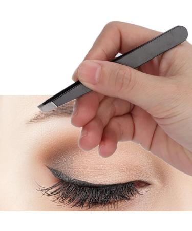 Verdant Touch Makeup Tweezers Stainless Steel Eyebrow Tweezers Portable Black for Eyebrows Facial Hair Ingrown Hair Removal - Buy Online on GoSupps.com