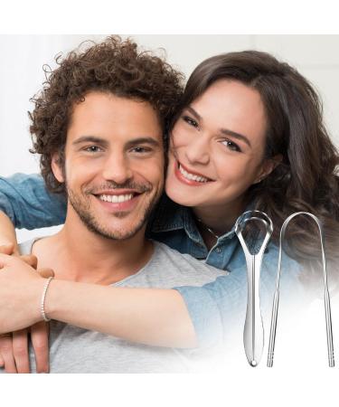 Stainless Steel Tongue Cleaner Set - 4 Piece Tongue Scraper for Bad Breath Relief | Ideal Hygiene Product for Men & Women - Buy Online on GoSupps.com