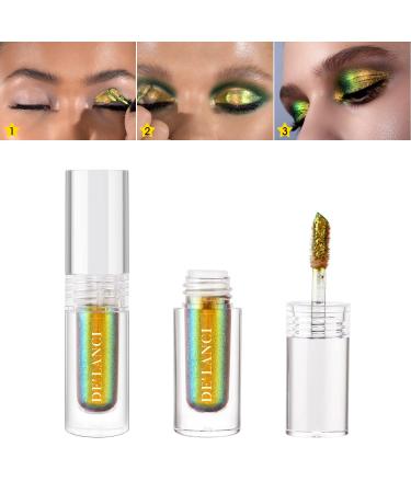 ecofavor Duochrome Chameleon Glitter Liquid Eyeshadow - Metallic Gold Shimmer | Long Lasting & Waterproof - Sparkling Eye Makeup for Beginners - Buy Online on GoSupps.com