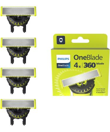 Philips OneBlade Original 360 Blades Fits All OneBlade and OneBlade Pro Models Genuine Philips 4 Pack (Model QP440/50)