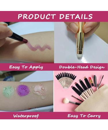 OVIQERKI 12 Color Shimmer Eyeshadow Stick - Waterproof Highlighter Eye Makeup (Pale Golden 02) - Buy Online on GoSupps.com