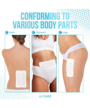 JJ CARE Adhesive Island Dressing Pack of 25 - 4x8 Sterile Bordered Gauze | Non-Stick Latex-Free Wound Dressing | Breathable & Highly Absorbent | 4x8 Inch - Buy Online on GoSupps.com