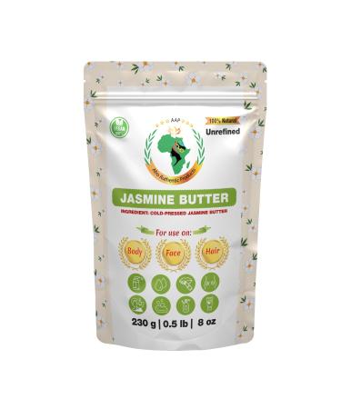 Authentic Raw Jasmine Butter | Butter | For DIY Face Body Hands | Unrefined | 100% Pure| Organic from Africa | Resealable Bag | 0.5 LB (230g)