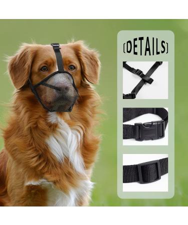 Breathable Dog Muzzle - Rounded Mesh for All Sizes | Prevents Biting & Chewing (Red) - Buy Online on GoSupps.com