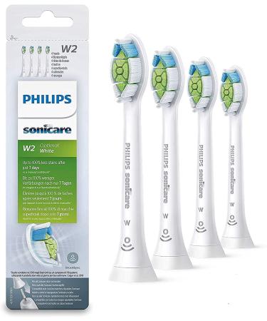 Philips Sonicare W2 Optimal White (was DiamondClean) interchangeable sonic brush heads HX6064/12 4-pack Standard size Click-on BrushSync mode pairing White 4 Count (Pack of 1)