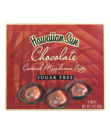 Hawaiian Sun SUGAR-FREE Chocolate Covered Macadamia Nuts 4 Oz