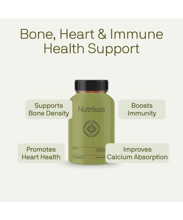 Nutriissa ADK 20 - Immune & Bone Health Support with Vitamins A, D & K (25,000 IU) - 4-Month Supply - EPEB Certified for Purity & Potency - 120 Vegan Capsules - Buy Online on GoSupps.com