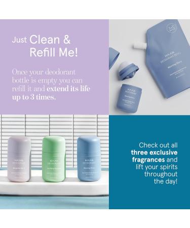 HAAN Natural Deodorant Refill - Morning Glory | 24-Hour Odor Protection | Vegan & Aluminium Free | 4 Fl. Oz - Buy Online on GoSupps.com