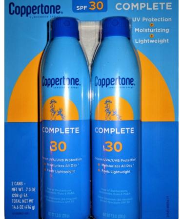 Coppertone SPF 30 Sunscreen Spray 7.3 Ounce (Pack of 2)