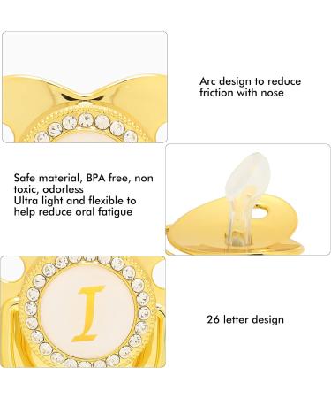 Alomejor Baby Pacifier - Curved Design Safe Materials 26 Letters Clips for 6-18 Months - Golden Color - Buy Online on GoSupps.com