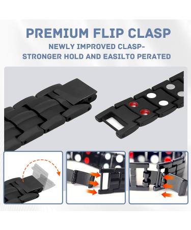Loccy Magnetic Therapy Bracelet for Men Titanium Steel Arthritis Pain Relief | Double-Row Magnetic Tape & 2x Rings | Ideal Gift for Birthdays Father's Day Anniversary Black - Buy Online on GoSupps.com
