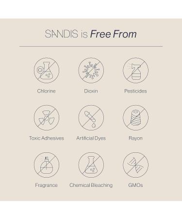 SANDIS Organic Cotton Panty Liners for Women - 36 Count | Ultra Thin Menstrual Feminine Pads with Super Absorbency and Leak Protection - Buy Online on GoSupps.com