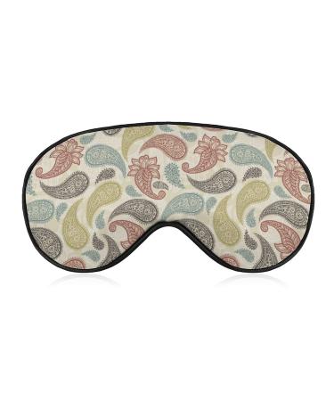 Retro Paisley Sleep Mask for Women Adjustable Sleeping Eye Shades Cover with Elastic Strap