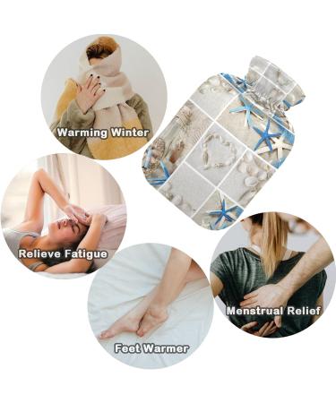 Naanle Summer Shells Heat Bottle - 1L Transparent Hot Water Bottle for Bed Hand & Foot Warmer Pain Relief & Heat Therapy - Buy Online on GoSupps.com