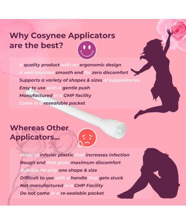 Cosynee Disposable Vaginal Suppository Applicator for Women | Easy-to-Use Fits Most Brands | Individually Wrapped | 30 Count - Buy Online on GoSupps.com