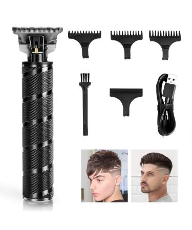 Hair Clippers for Men, Zero Gapped Hair Trimmers, KASEEMI T-Blade Pro Li Outline Clippers Trimmers for Hair Cutting, Cordless Hair Clippers, USB Qucik Charge Waterproof T outliner Trimmers Black