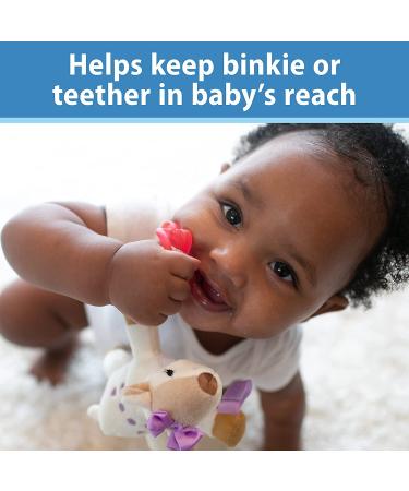 Dr. Brown's Baby Lovey Pacifier Holder & Teether Clip with Pink HappyPaci and Flexees Teether Clip - Buy Online on GoSupps.com