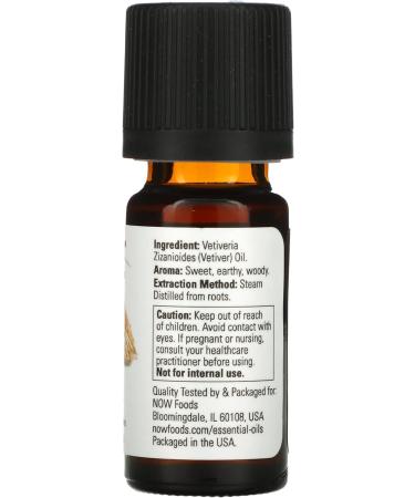 NOW Foods Vetiver Essential Oil 10 ml - Premium Quality Aromatherapy Oil for Relaxation & Stress Relief - International Shipping Available - Buy Online on GoSupps.com