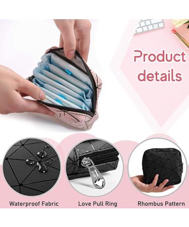 Tampon Binding Storage Bags 2 Portable Zippered Menstruation Bags for Women & Girls | Black & Silver - Buy Online on GoSupps.com
