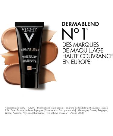 Vichy Dermablend High Coverage Concealer Fluid Foundation For All Skin Types Shade: 25 Nude 30 ml - Buy Online on GoSupps.com