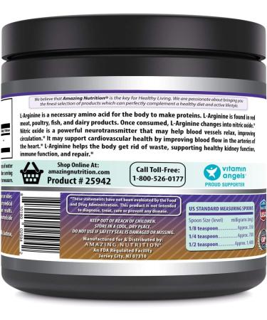 Buy Amazing Formulas L-Arginine Powder Supplement - Non-GMO Gluten Free Made in USA (1 Lb) | International Shipping Available - Buy Online on GoSupps.com