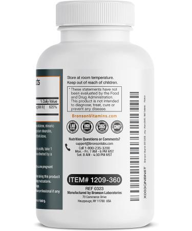 Bronson Vitamin D3 5000 IU 1 Year Supply - Muscle & Immune Support - Non-GMO 360 Tablets - Buy Online on GoSupps.com
