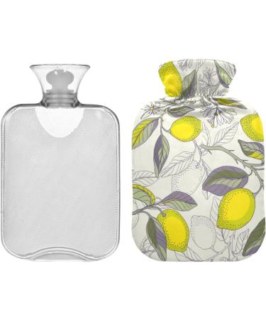 Hot Water Bottles with Lemon Cover - 2L Pain Relief Bag for Menstrual Cramps & Heating - Buy Online on GoSupps.com