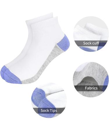 BOOPH 12 Pairs Kids Ankle Socks | Boys Girls Low Cut Half Cushion Athletic Socks | Multi1 | 6-8 Years - Buy Online on GoSupps.com
