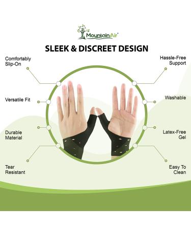 Gel Wrist and Thumb Brace - 2 Pairs | Unisex Wrist Splint for Arthritis & Carpal Tunnel Pain Relief | Flexible Silicone Thumb Brace | Black - Buy Online on GoSupps.com