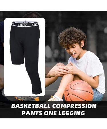 Baleaf Youth Boys Compression Capris - Medium Black Basketball Football Base Layer - Buy Online on GoSupps.com