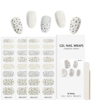 Kalolary Gel Nail Polish Strips 32PCS Nail Gel Art Sticker Waterproof Full Nail Wraps Decal Sets with Nail File and Stick for Women Girls Nail Art Decor (UV/LED Lamp Required) (A) - Buy Online on GoSupps.com